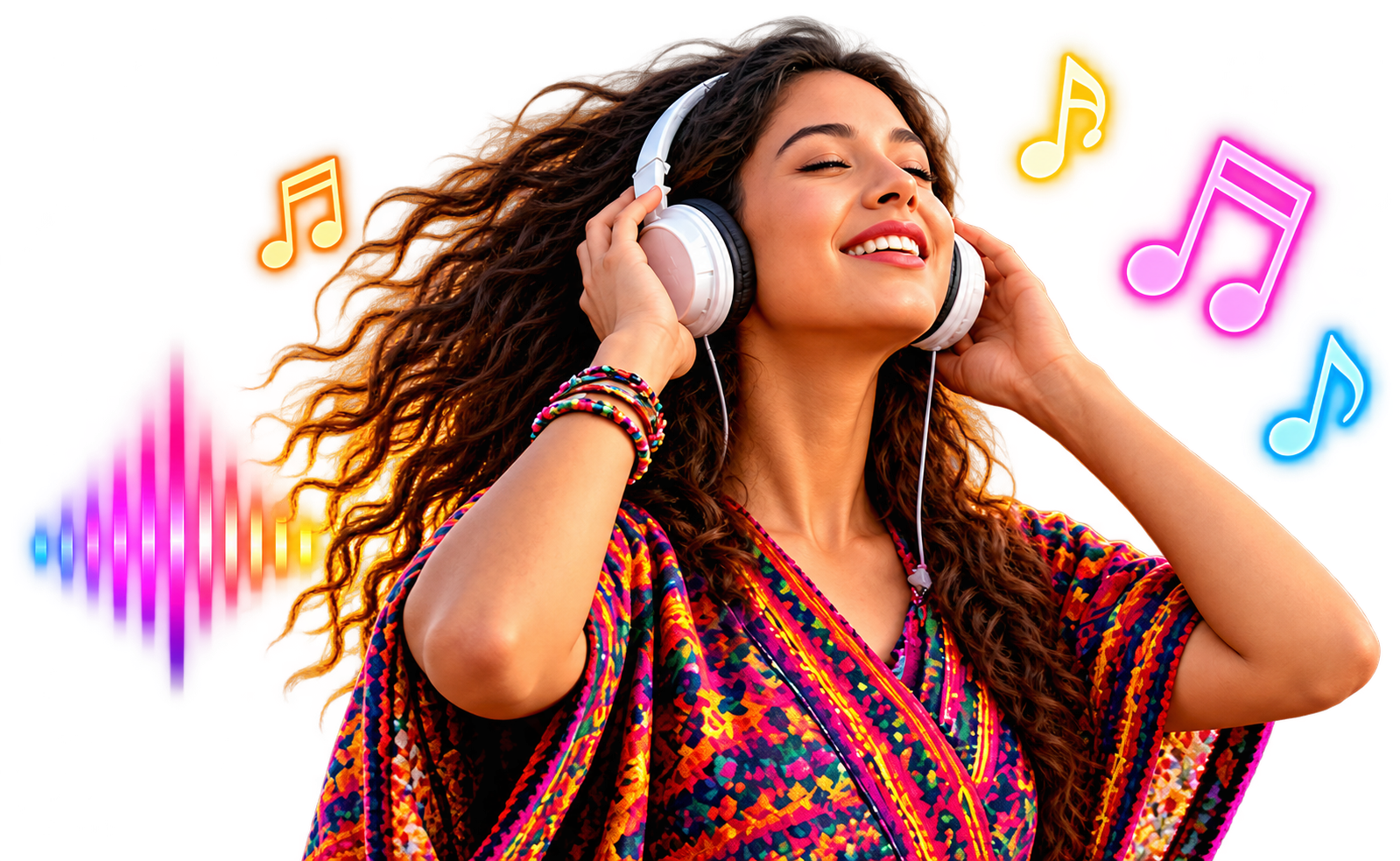 Persona disfrutando de la música con audífonos